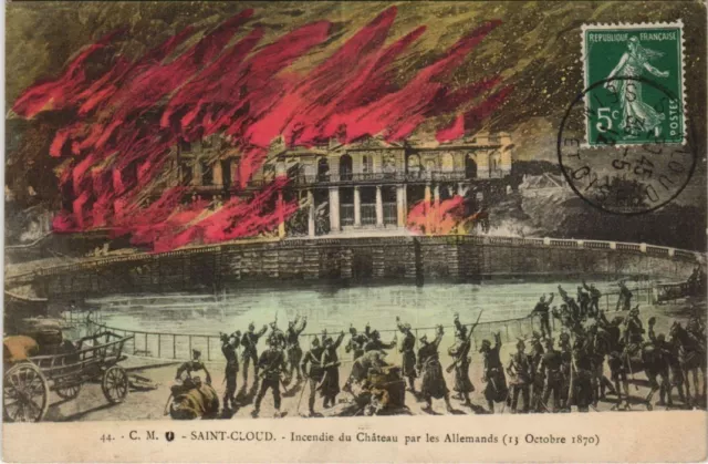 CPA Chateau de ST-CLOUD Incedie MILITARY WAR 1870 (50322)