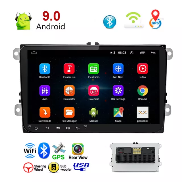 9" Android 9.1 Autoradio Stereo GPS Multimedia WiFi for VW Passat B6 Golf MK6