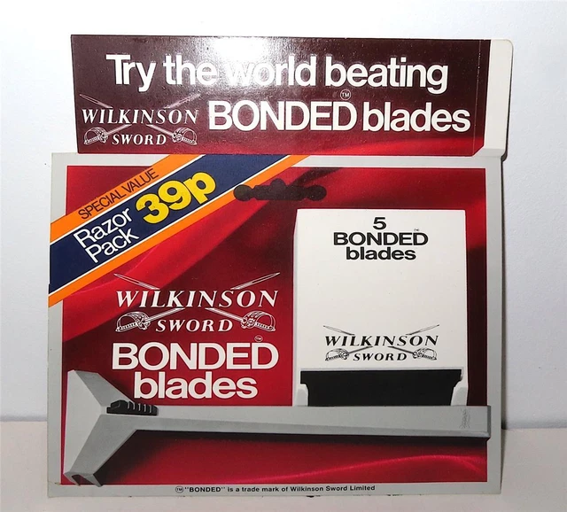 Wilkinson Sword Shop Advertising Sign 1970's Original Shaving Razors