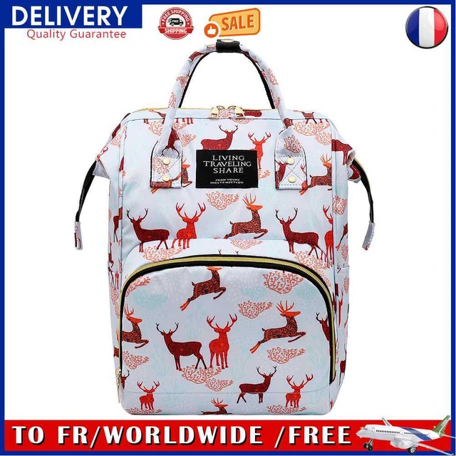 Daily Oxford Cloth Backpack Women Mummy Bag Zipper School Satchel (Blue)