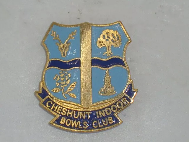 Cheshunt Indoor Bowling Bowls Club Enamel Badge