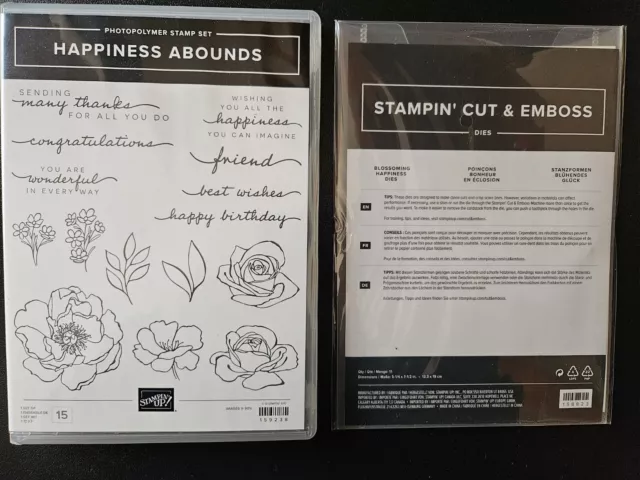 Stampin Up HAPPINESS ABOUNDS & Coordinating BLOSSOMING HAPPINESS DIES New