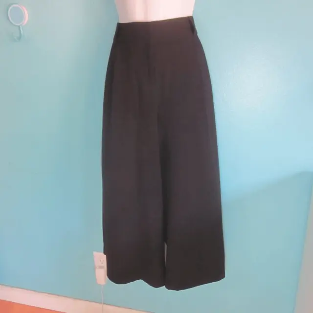 Zac Posen Womens Size 10 Wide Leg Pants Cropped Length Classic Black Designer