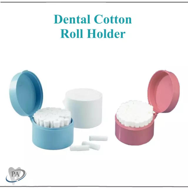 Dental Cotton Roll Holder, Round, Holds 50 Cotton Rolls, Comes with 50 Rolls