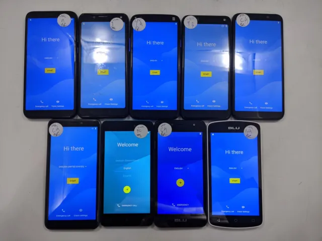 Parts and Repair Assorted BLU Phones Unlocked Check IMEI (UNTESTED) Lot of 9
