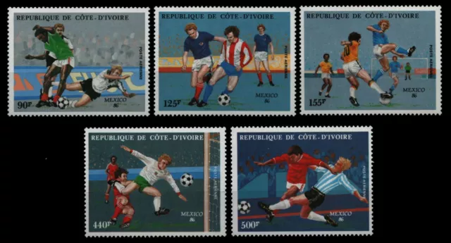 Elfenbeinküste 1986 - Mi-Nr. 913-917 ** - MNH - Fußball / Soccer