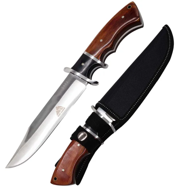 Jagdmesser ClipPoint Klinge Gürtelholster 28,5cm Einhandmesser Outdoor Messer 2