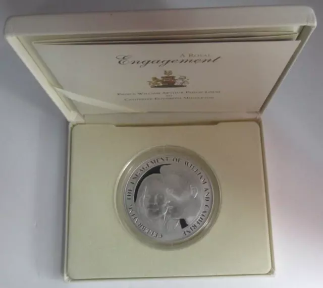 2010 William & Kate Royal Engagement Silver Proof 5oz Alderney £10 Coin COA