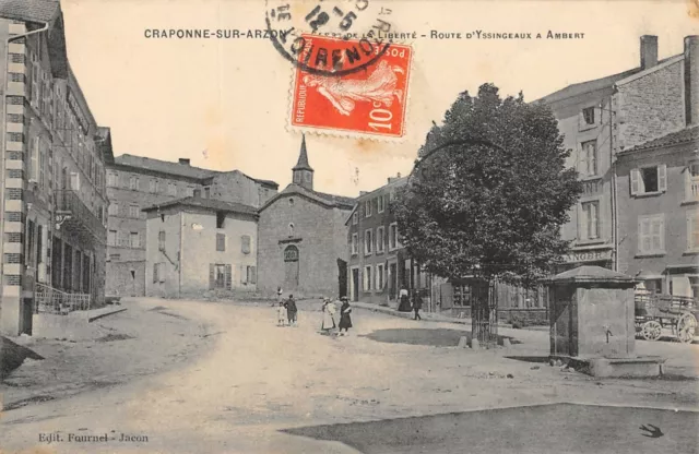 CPA 43 CRAPONNE ON ARZON TREE DE LA LIBERTY ROUTE D'YSSINGEAUX A AMBERT (rare