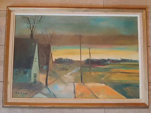 Original vintage oil on canvas painting - from Denmark, signed