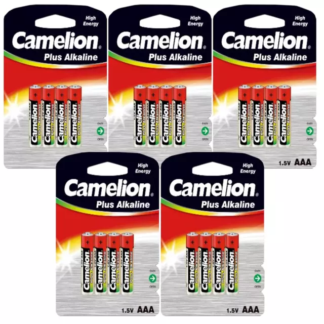 5 X Camelion Plus Alcalin 4er-Pack 1.5V AAA LR03-BP4