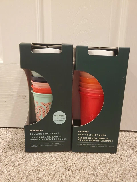 Starbucks - Reusable Hot Cups 2-6 Pack 2020/2019 Holiday cups with lids