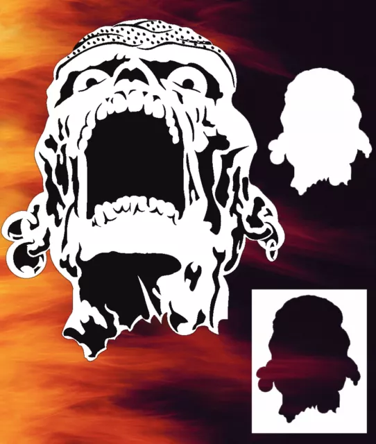 Mini Pirate Skull 2 Special Two Layer Airbrush Stencil Spray Vision Template