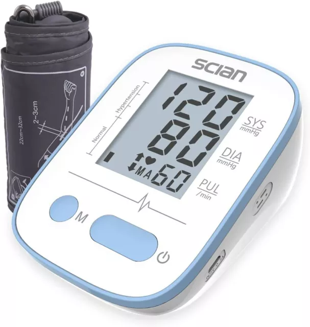 Scian Upper Arm Blood Pressure Monitor BP Cuff Gauge Pulse Automatic Machine