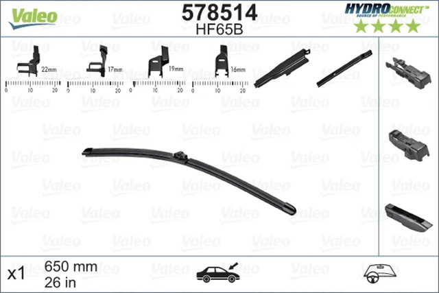 Wischblatt Scheibenwischer HYDROCONNECT VALEO 578514 für SCÉNIC GALAXY ASTRA 308