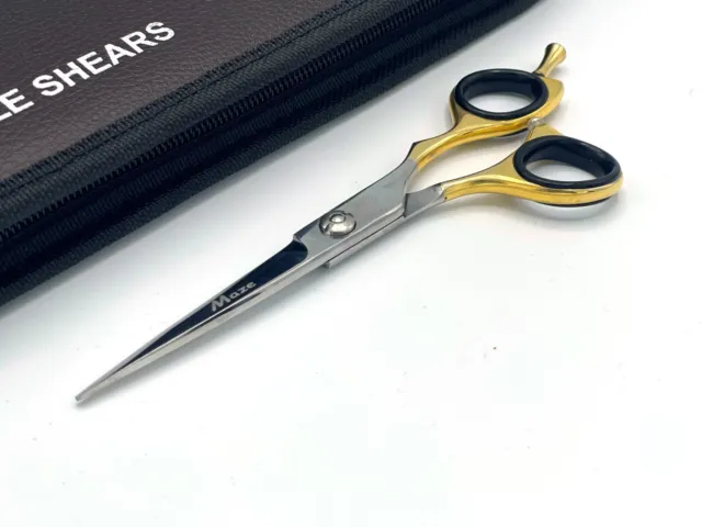 High End Professional Barber Saloon Hair Cutting Scissors 420C Ball Bearing Gold