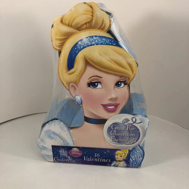 DISNEY CINDERELLA VALENTINES Day Classroom Card Box With 16 Valentines 