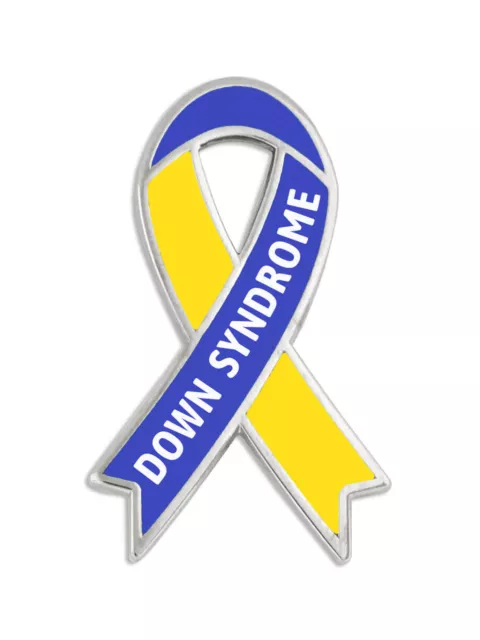 PinMart's Down Syndrome Blue and Yellow Awareness Enamel Lapel Pin