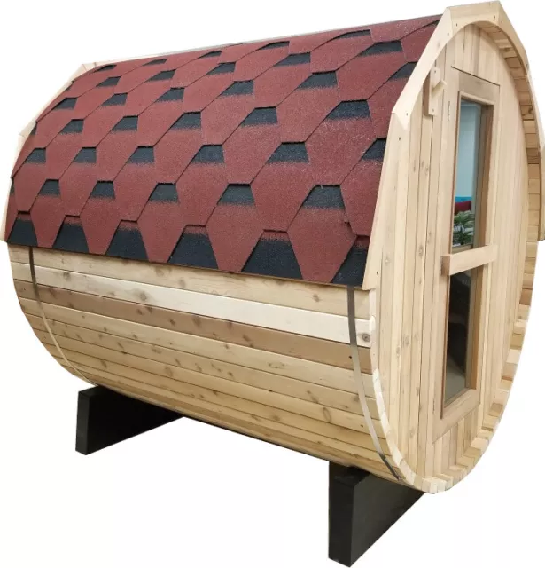 Canadian Red Cedar Wet Dry Traditional Barrel Steam Sauna SPA  9KW Harvia Heater