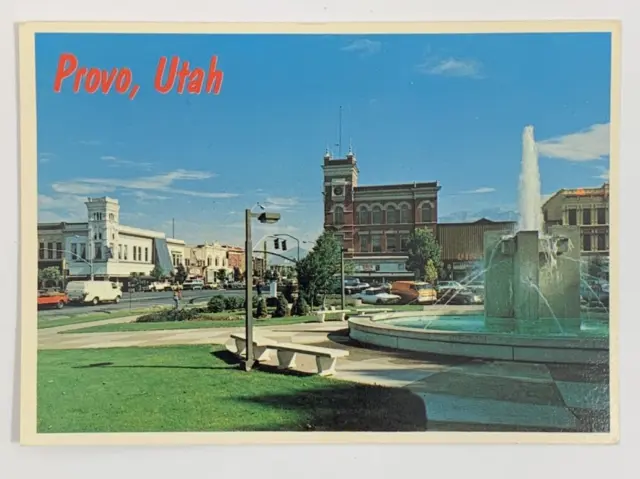 Downtown Provo Utah Business District Postcard Street View