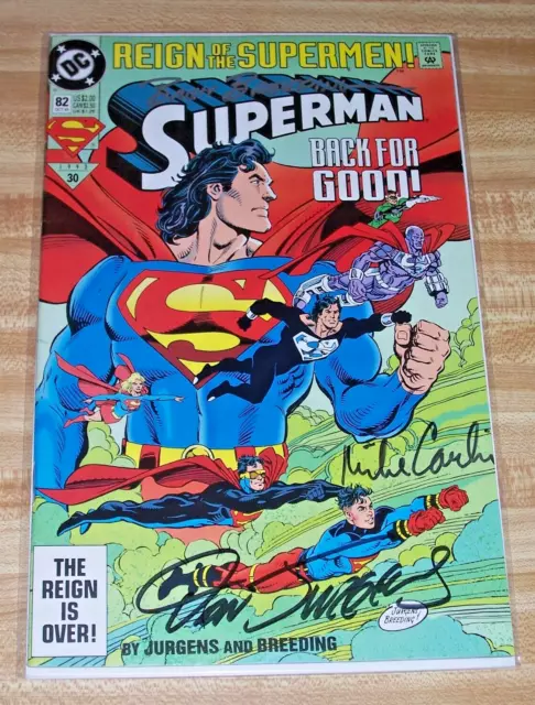 Superman #82! (1987) Variant! Signed by Jurgens, Breeding & Carlin! VF! COA!