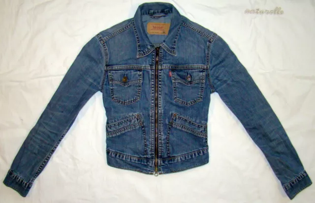 Rare # LEVI'S Jeans Denim Trucker Veste 73590 8514 Filles/Femmes # Taille XS