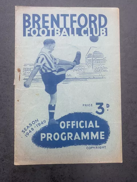 1948 Football Programme Brentford V Luton Town England Not Fa Cup