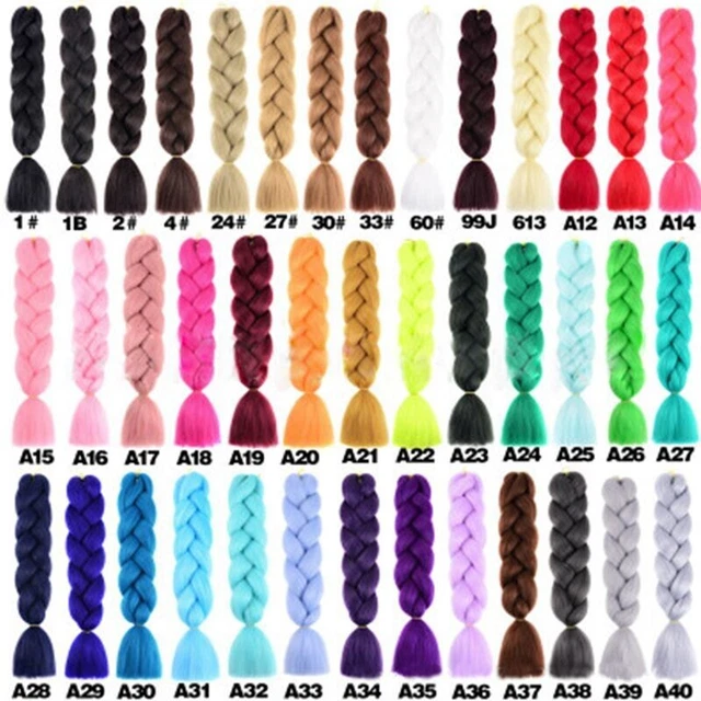 Extensiones de cabello trenzado jumbo sintético de 24 pulgadas 60 cm trenzas Ombre arco iris U