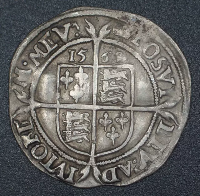 Very nice 1569 Elizabeth I Sixpence .  Crown mint mark .