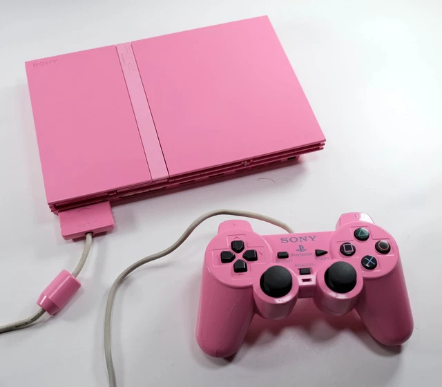 PINK SONY PLAYSTATION 2 PS2 Slim , Controler and Cables Tested and