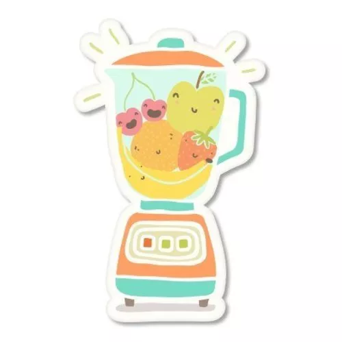 Blender Happy Fruits Smoothie Cute Vinyl Sticker - SELECT SIZE