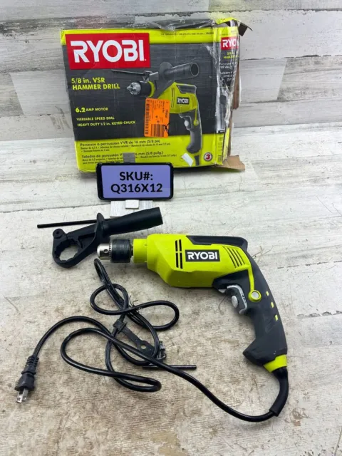USED Ryobi 6.2 Amp Corded 5/8 in. Variable Speed Hammer Drill Q316X12