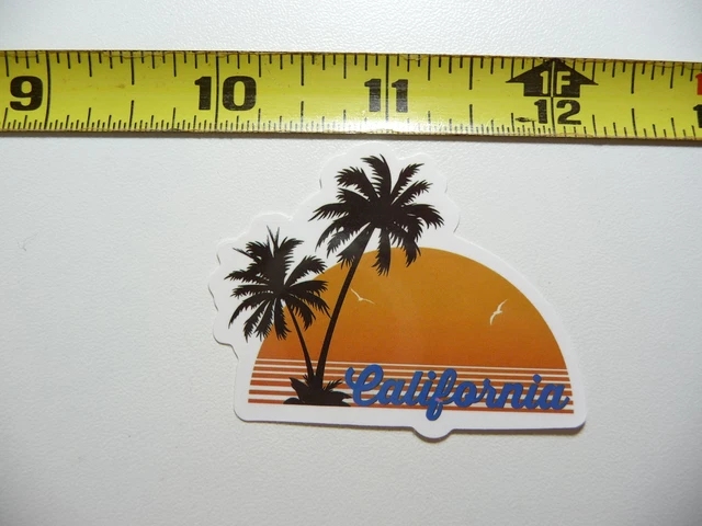 California Twin Palms Sunset Beach Decal Sticker Pride State