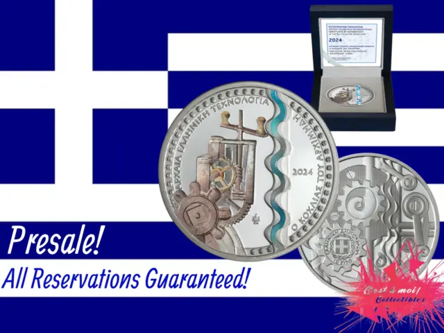 Grèce, 2024, Pièce de 10 Euros, Argent, BE, Archimède Screwl !  Prévente !