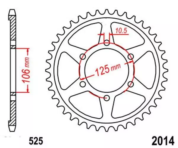 Roue a Chaîne 47 Dents pour Triumph Street Triple 675 R 10-15