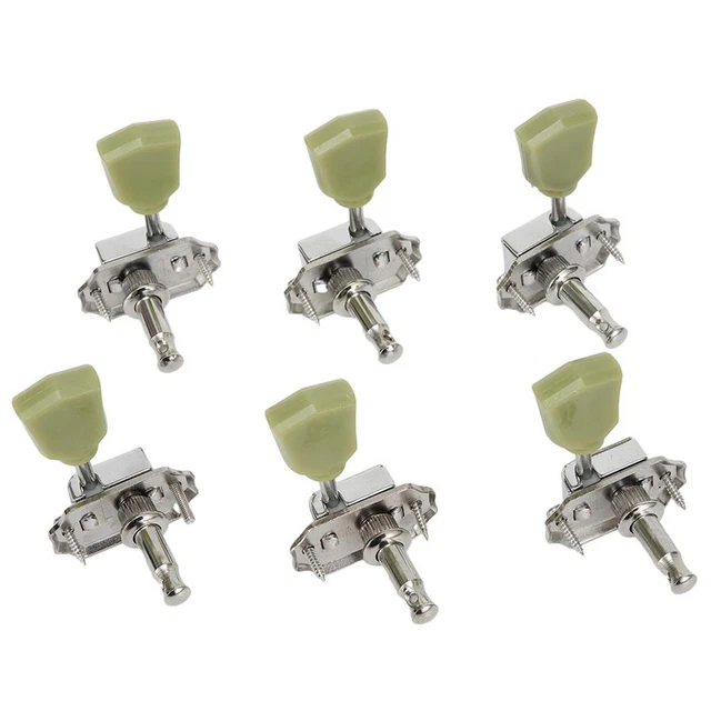 Boutons D'accordage Guitare En ébène Et Métal - Lot De 6, Pour Guitare électrique Ou Classique