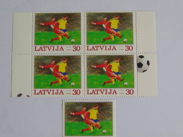 stamps / Latvia / 2004 / football/block + single