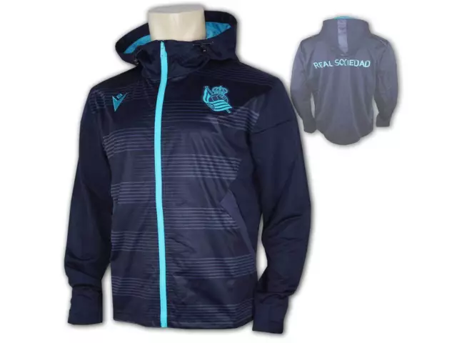 Chaqueta deportiva Macron Real Sociedad himno azul San Sebastián talla S-3XL