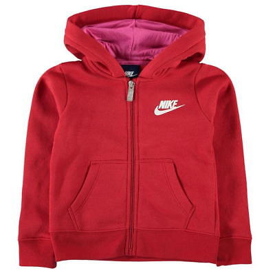 Nike Girls Club Full Zip Hoodie Junior Hooded Top Jacket Hoody - 2/3/4/5/6 Years