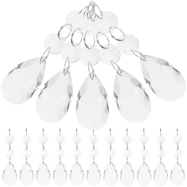 16 piezas Colgante Lámparas de Cristal 8.5X2.3X1CM Metal