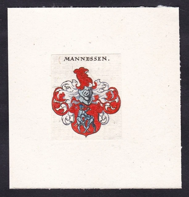 Mannesse Mannessen Escudo Abrigo De Arms Heráldica Grabado 17. Jh