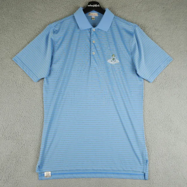 Peter Millar Polo Shirt Mens Large Blue Summer Comfort Portmarnock Golf Club