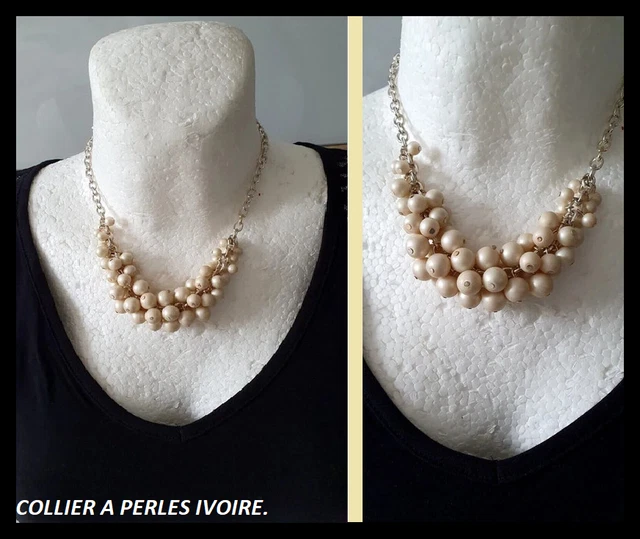 Collier Fantaisie En Perles De Culture Couleur Ivoire - Modèle Collector Du Japon - Neuf Sans étui