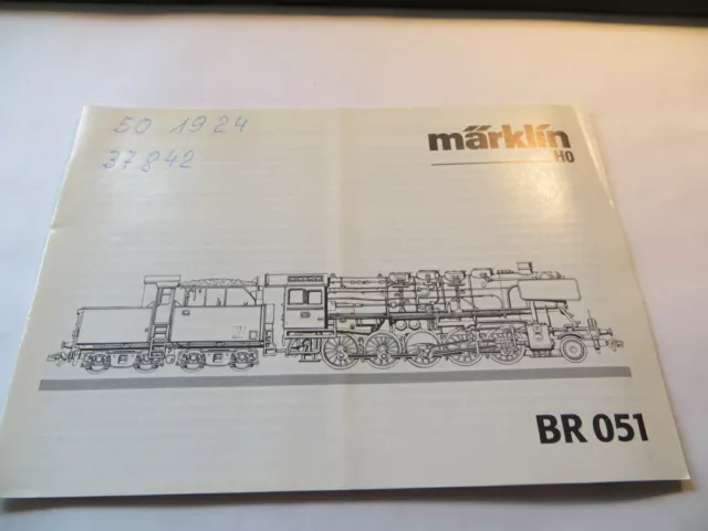 Manuel pour Märklin 37841 H0 Locomotive à Vapeur Br 051 Avec Digital Et