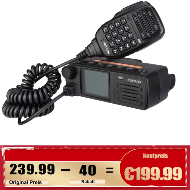 DMR Retevis RT73 Mini Radio Auto Mobile GPS Dual Band/Display/standby 20W 4000CH