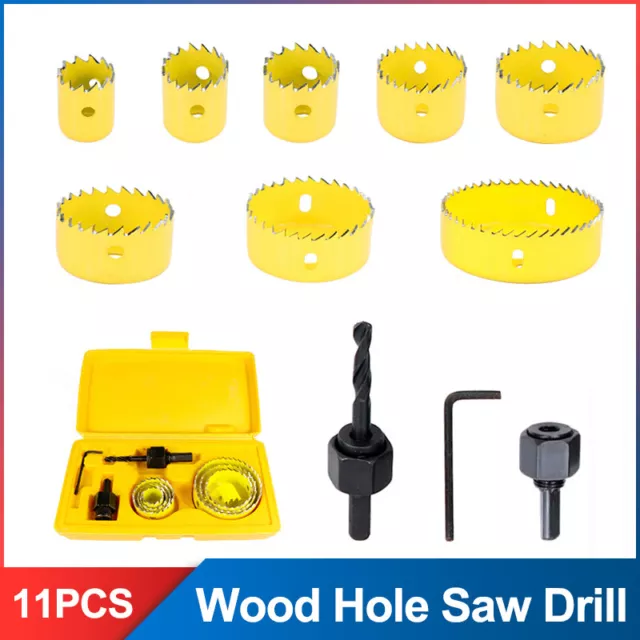 11/16pcs HSS Hole Saw Cutter Set 19-127mm Round/Circular Drill Cutting Kit Tool