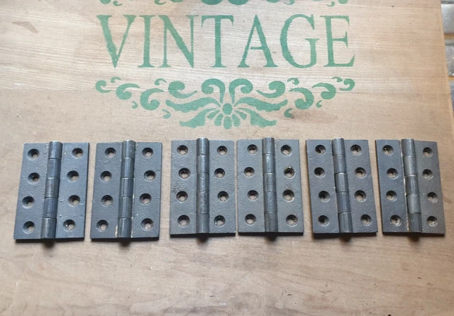 3 x Pairs  of old 3 1/2" butt hinges cast iron