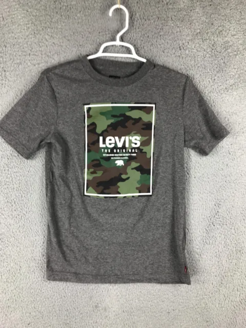 Levis Boys Short Sleeve Crew Neck Gray Pullover T Shirt Size 14-16