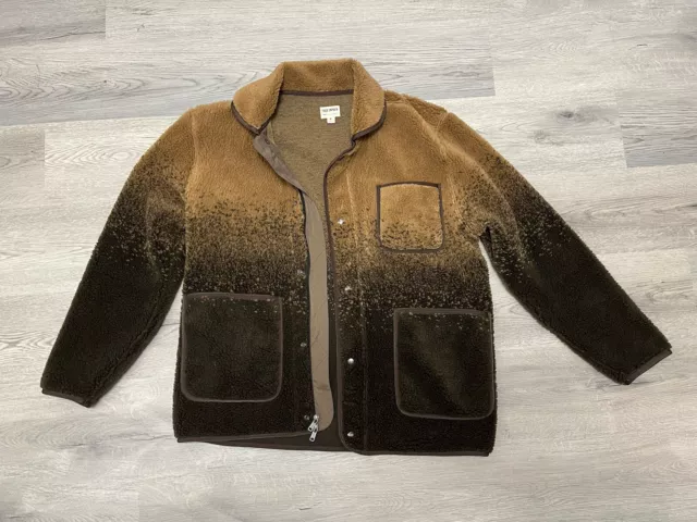 TODD SNYDER Men’s Ombre Sherpa Ranch Chore Jacket MADE IN ITALY Espresso Bean M