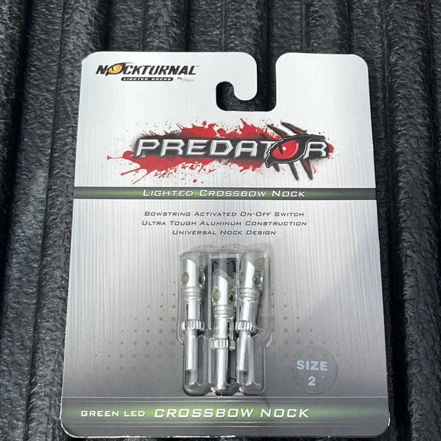 Nockturnal NT-735 Predator Crossbow Lighted Nock, Green Size 2 (3 pack)